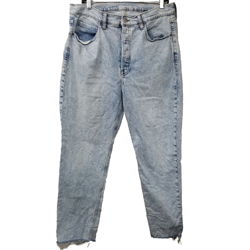 Old Navy Size 14 Jeans Extra High Rise Button Fly Sky Hi Straight Leg Stretch